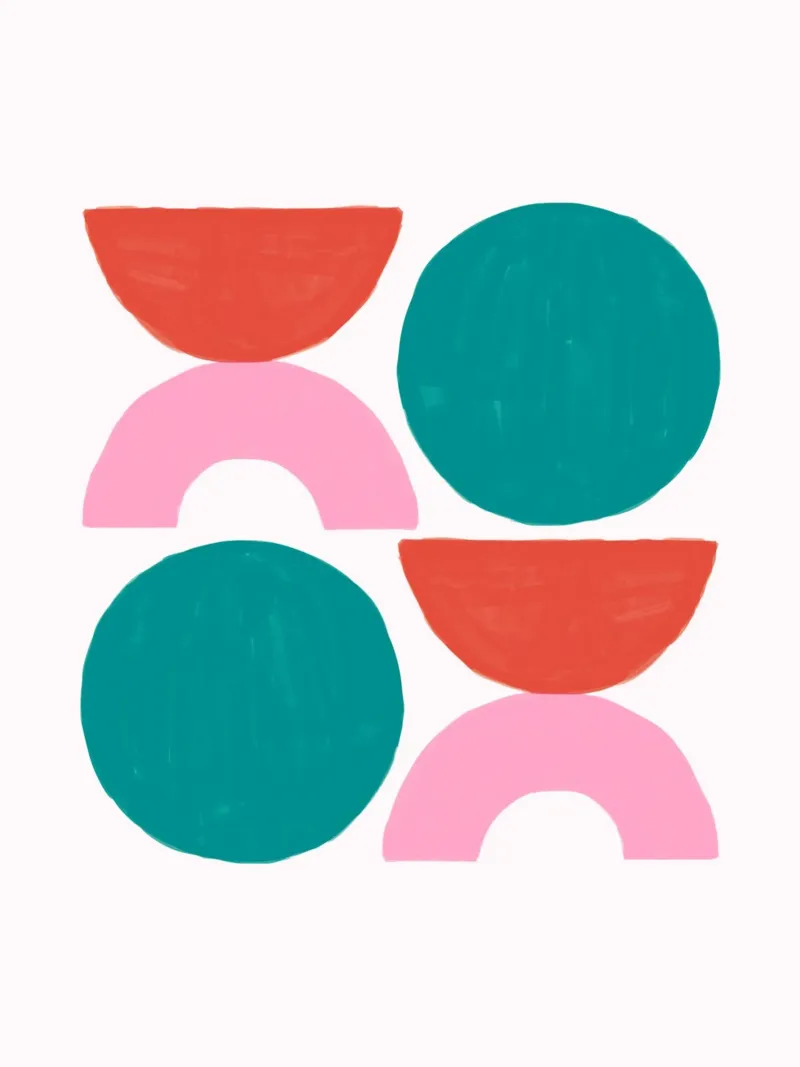 Retro Pop Art Pattern - Colourful & Geometric alu-dibond by Studio Vibe