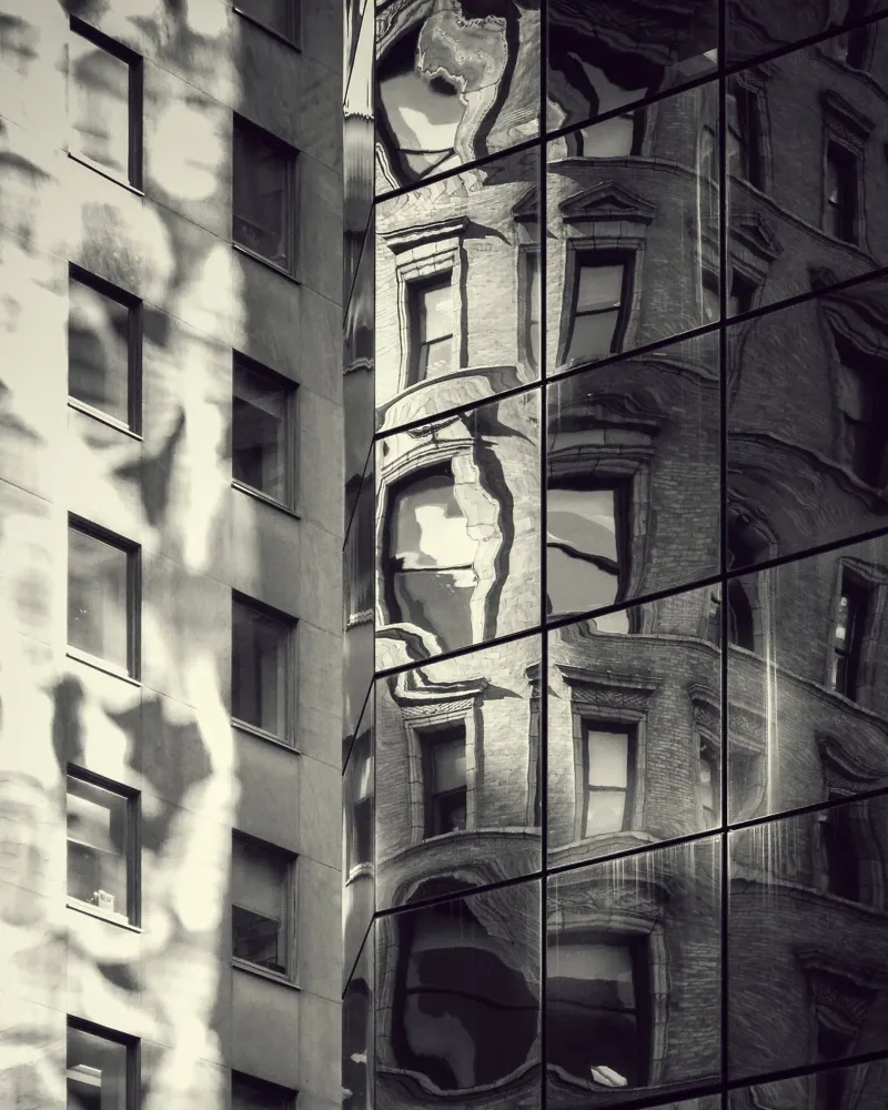 Urban Mirage – Architectural Reflection canvas with Floater frame by JaySan Studio