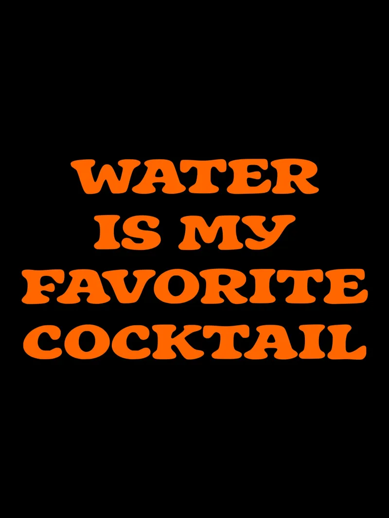 L'acqua è il mio cocktail preferito Divertente citazione sull'idratazione Design poster con telaio in legno da sillyindustries