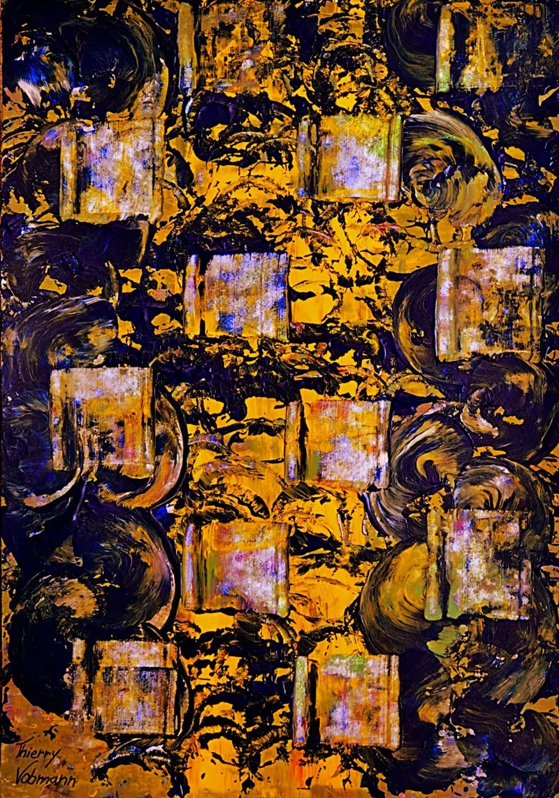 Inspired by Hans Hofmann. 3 pellicola backlit da Thierry Vobmann Abstract painting