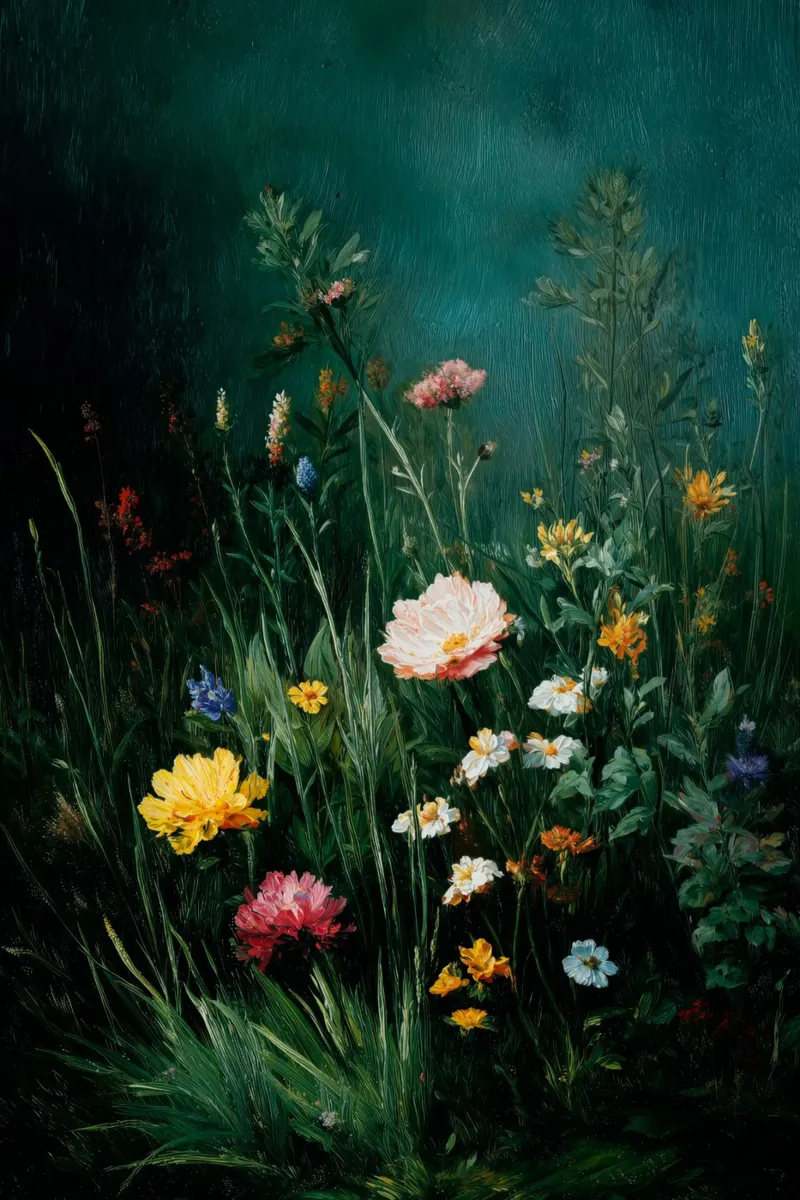 Wildflowers 0002 poster with plastic frame by erdengut
