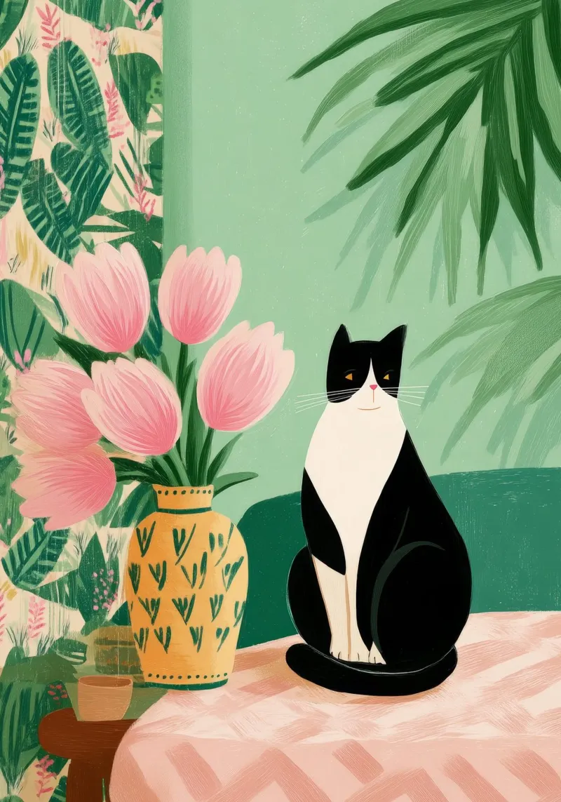 Tulips and Whiskers I carta hahnemühle da Clara August