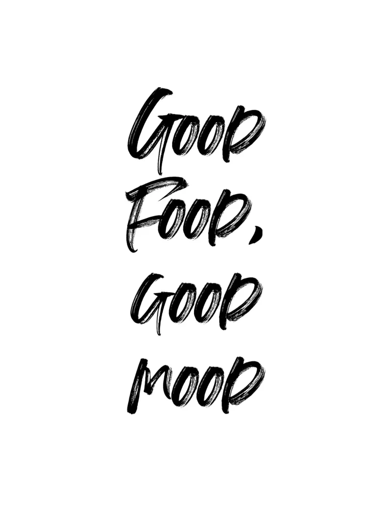 Good food, good mood | minimalistic design carta hahnemühle da just typo