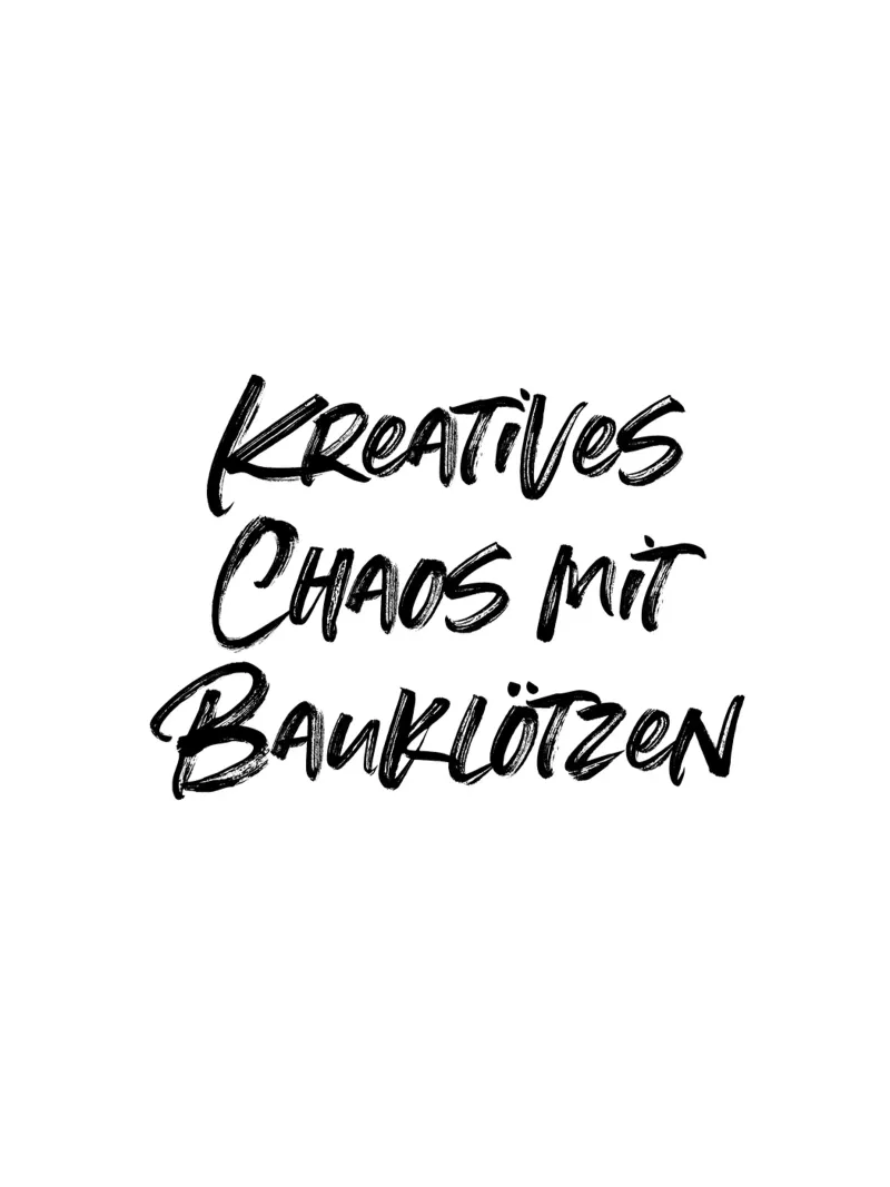 Kreatives Chaos mit Bauklötzen | Kinderzimmer poster with plastic frame by just typo