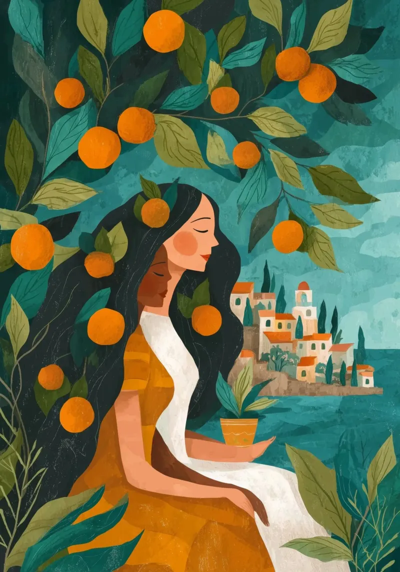 Beneath the Orange Tree II plexiglass da Clara August