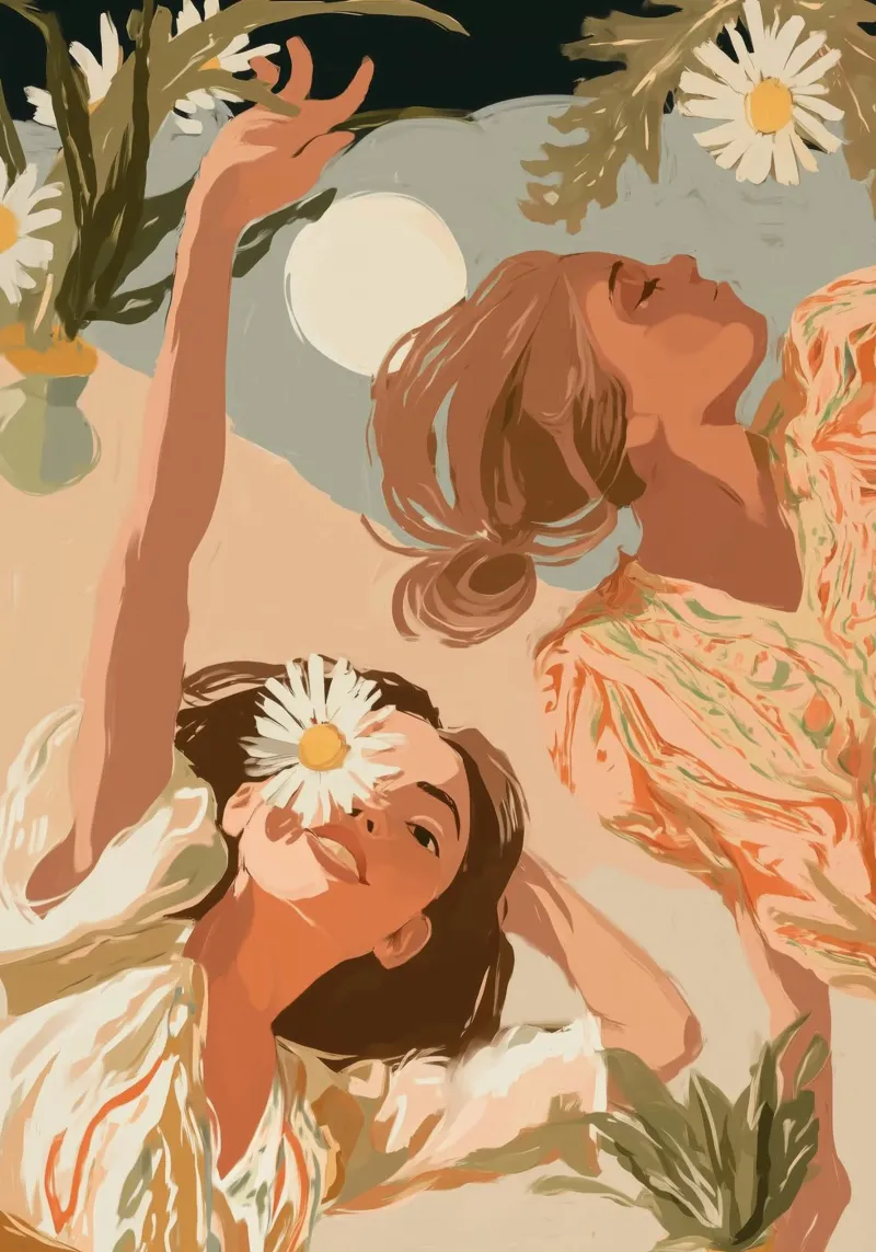 Moonlight and Daisies pannello forex da Clara August