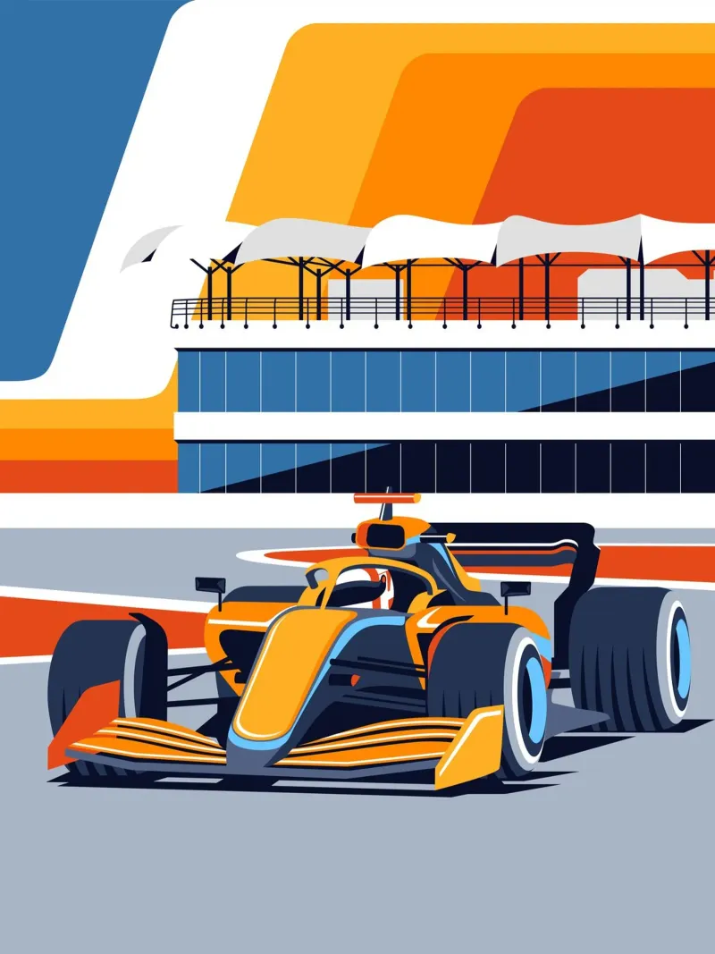 British Formula Racing canvas by Mariel Toigo