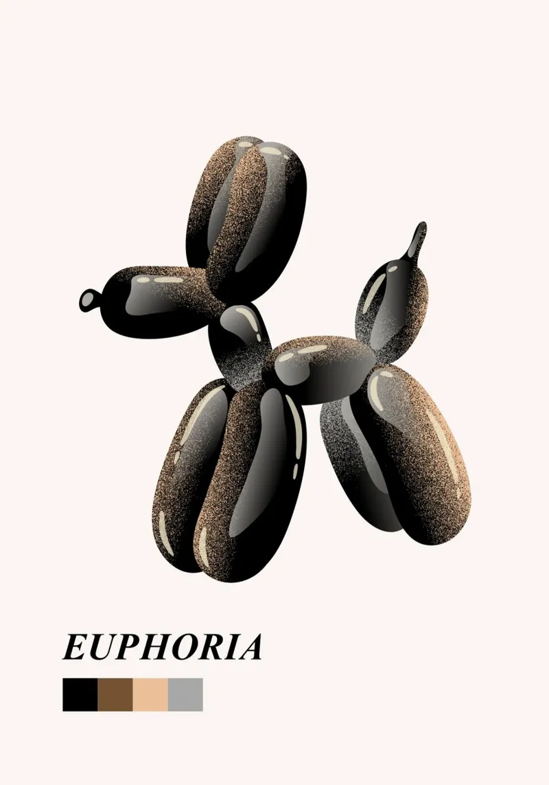 Cane con palloncino "Euphoria" - Stampa pop art moderna alluminio dibond da NorwesClub
