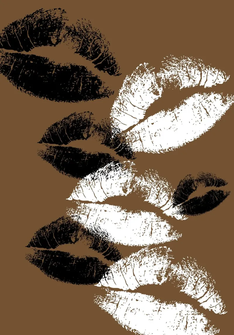 Segni di bacio monocromatici - Stampa estetica Pop Art pellicola backlit da NorwesClub