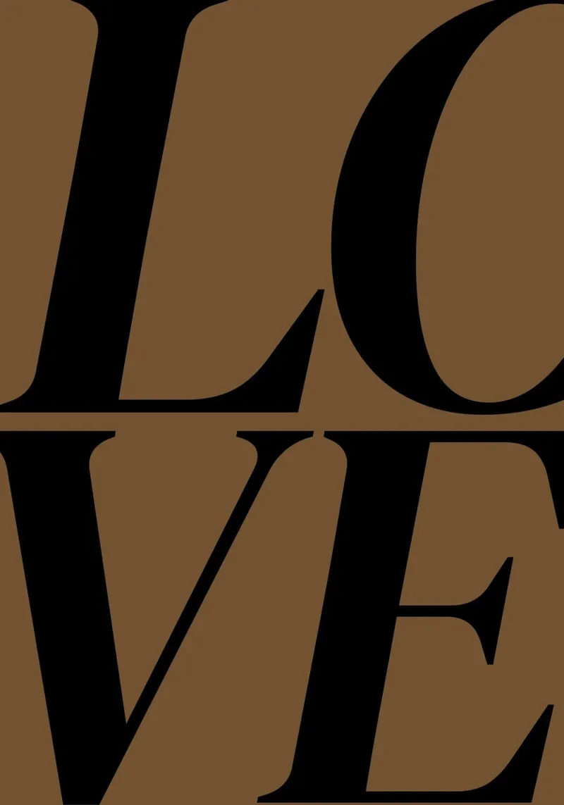 Tipografia "LOVE" in grassetto - Stampa in marrone caldo e nero poster da NorwesClub