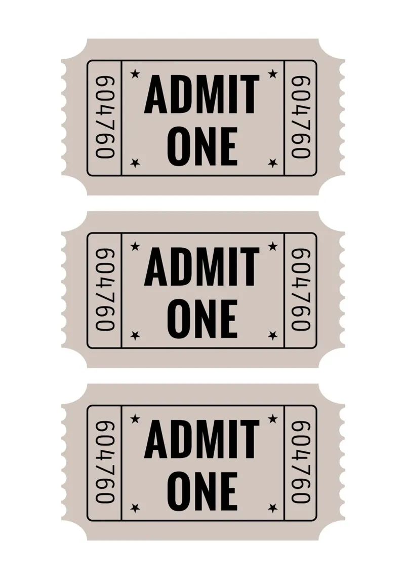 Admit One Vintage Tickets - Retro Grafische Print canvas van NorwesClub