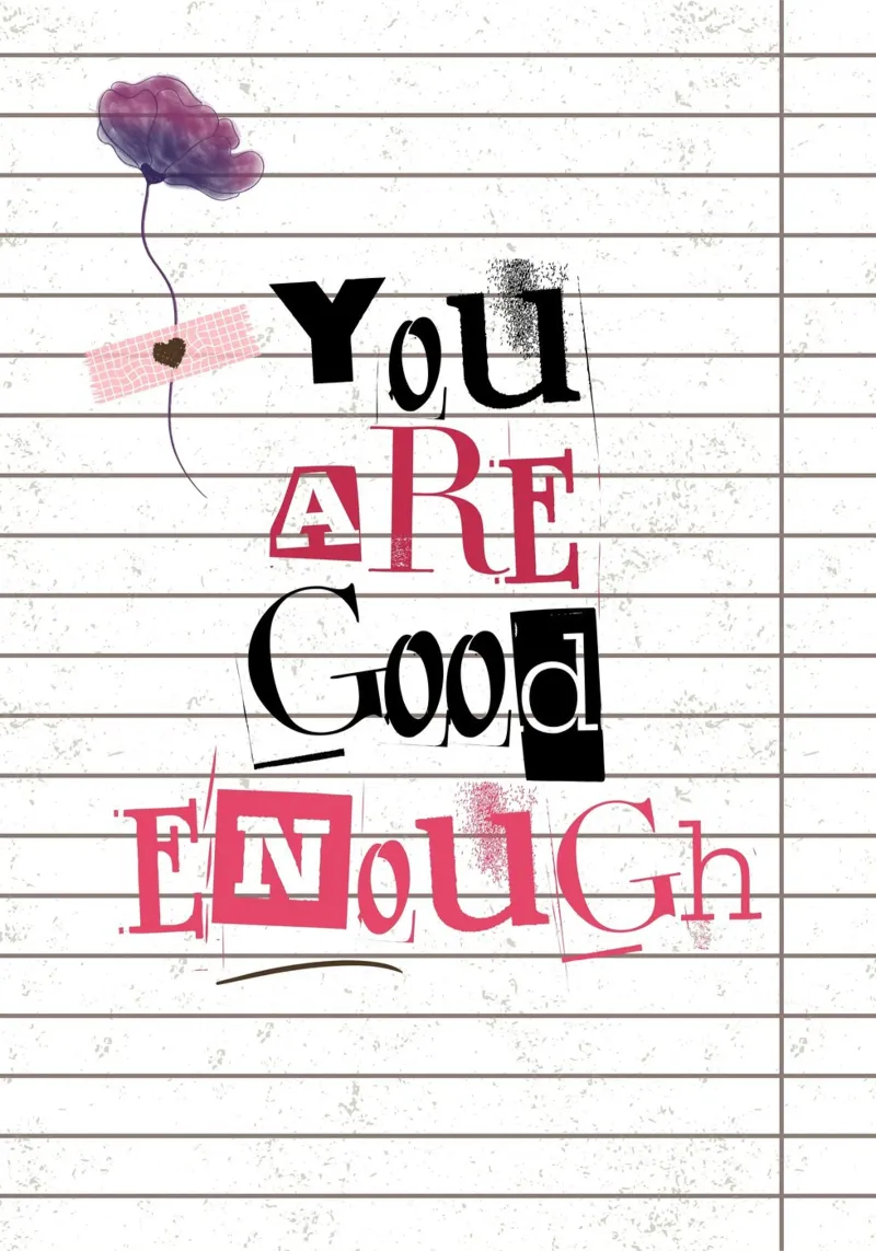 You Are Good Enough - Stampa tipografica floreale grunge pellicola backlit da NorwesClub