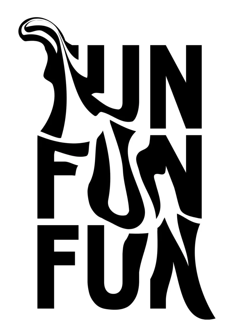 "FUN FUN FUN" - Abstract Typographic Distortion Print canvas by NorwesClub