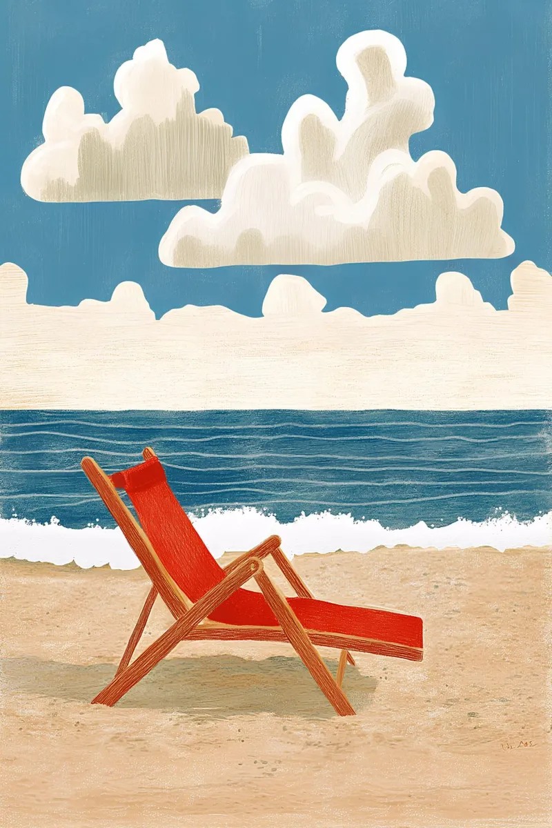 Sedia a sdraio sulla spiaggia pellicola backlit da Curious Canvas