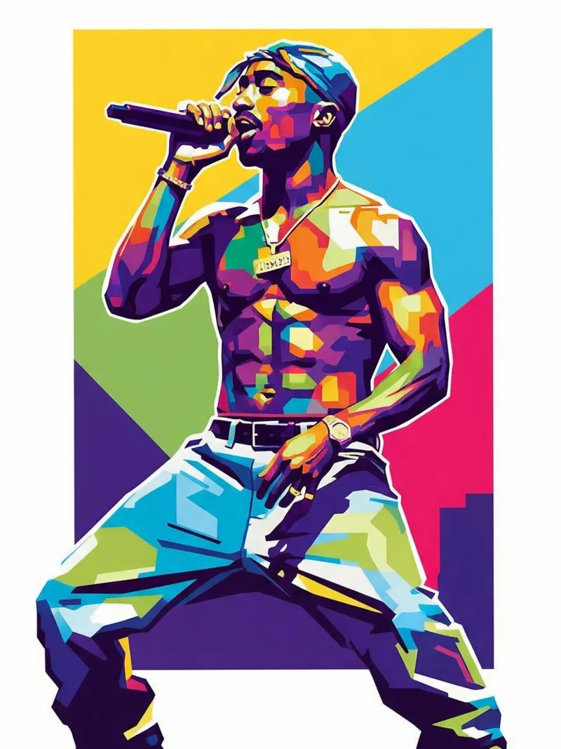 Tupac Shakur on stage carta hahnemühle da Hantamrata