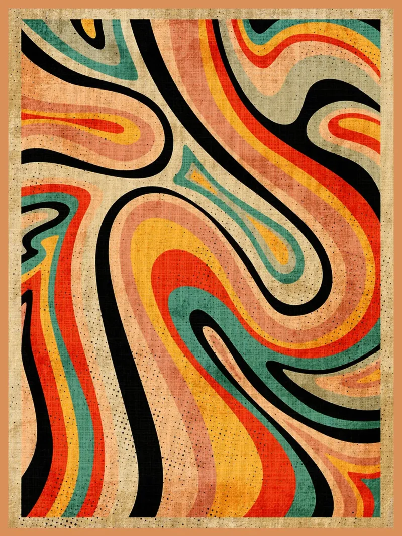 Retro Swirl Abstract Art hahnemühle by Andrew S Morrison