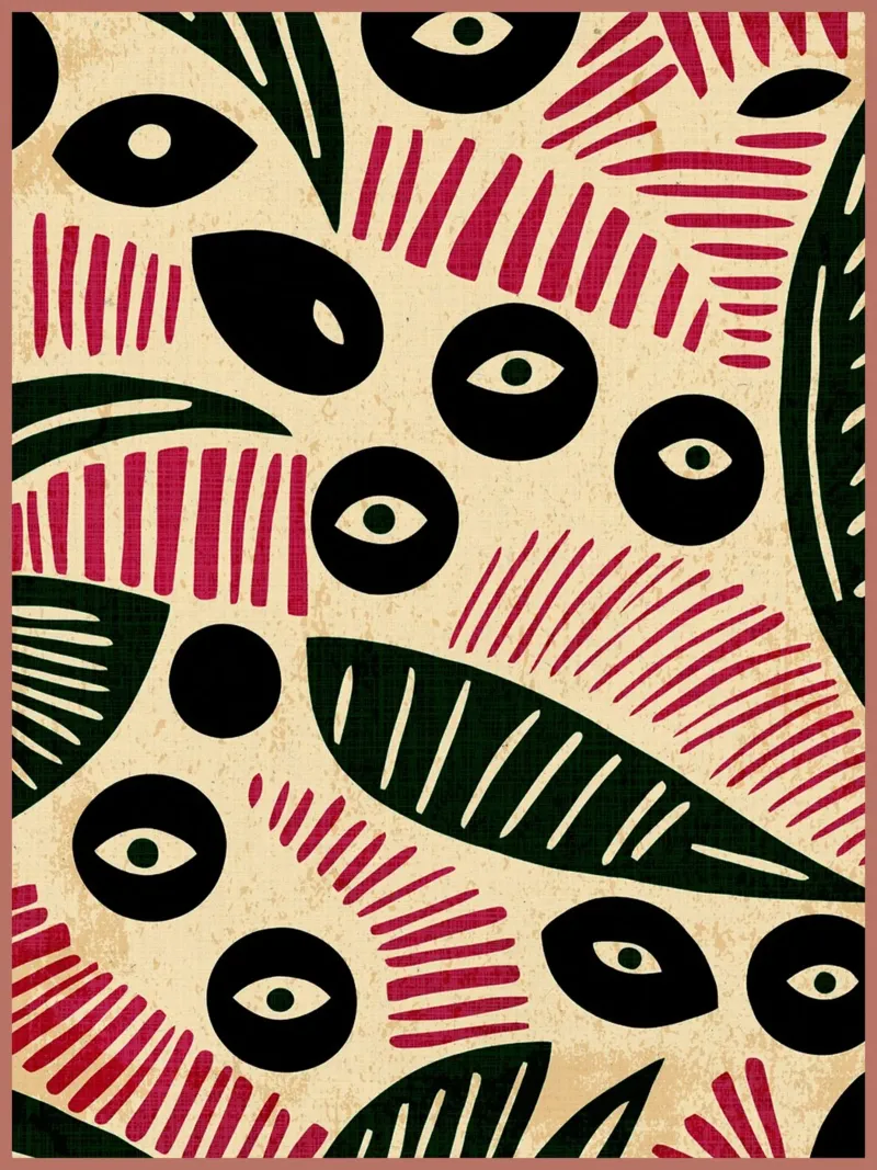 Abstract Eye and Leaf Pattern canvas by GaryStudio
