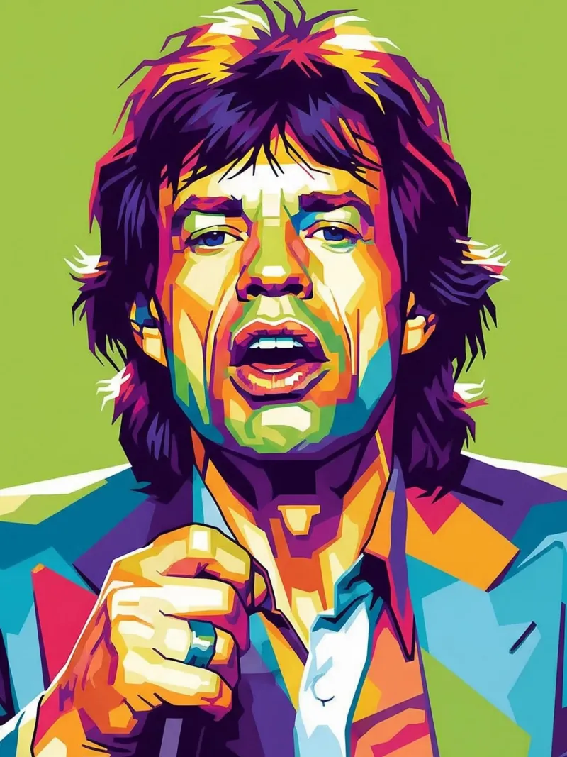 Mick Jagger iconic style pellicola backlit da Hantamrata