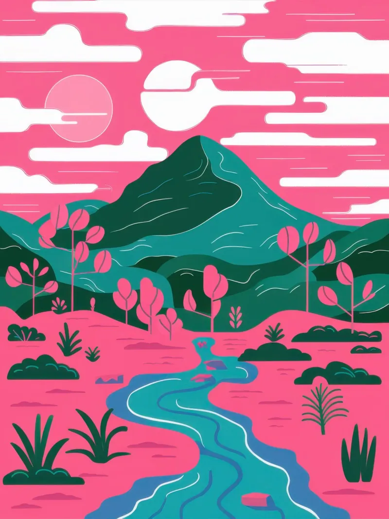 Fiume Pink Mountain pellicola backlit da Flock Reverie