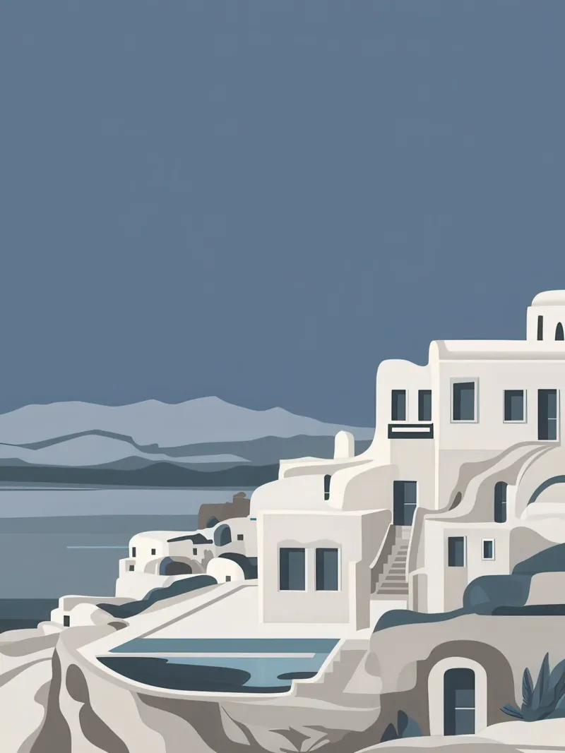 Santorini Serenity View plexiglass da Veil Maya