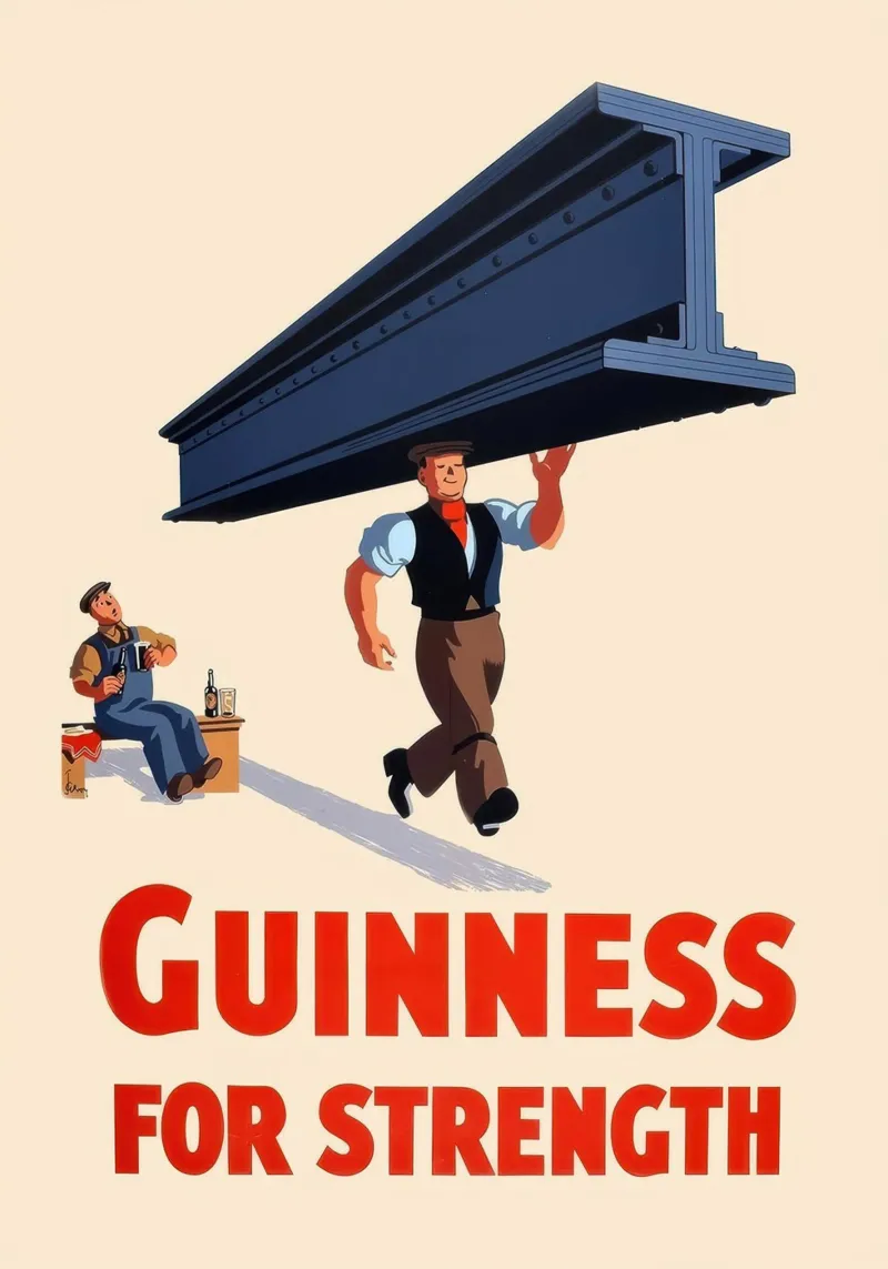Poster d'epoca Guinness For Strength pellicola backlit da Laudiashop