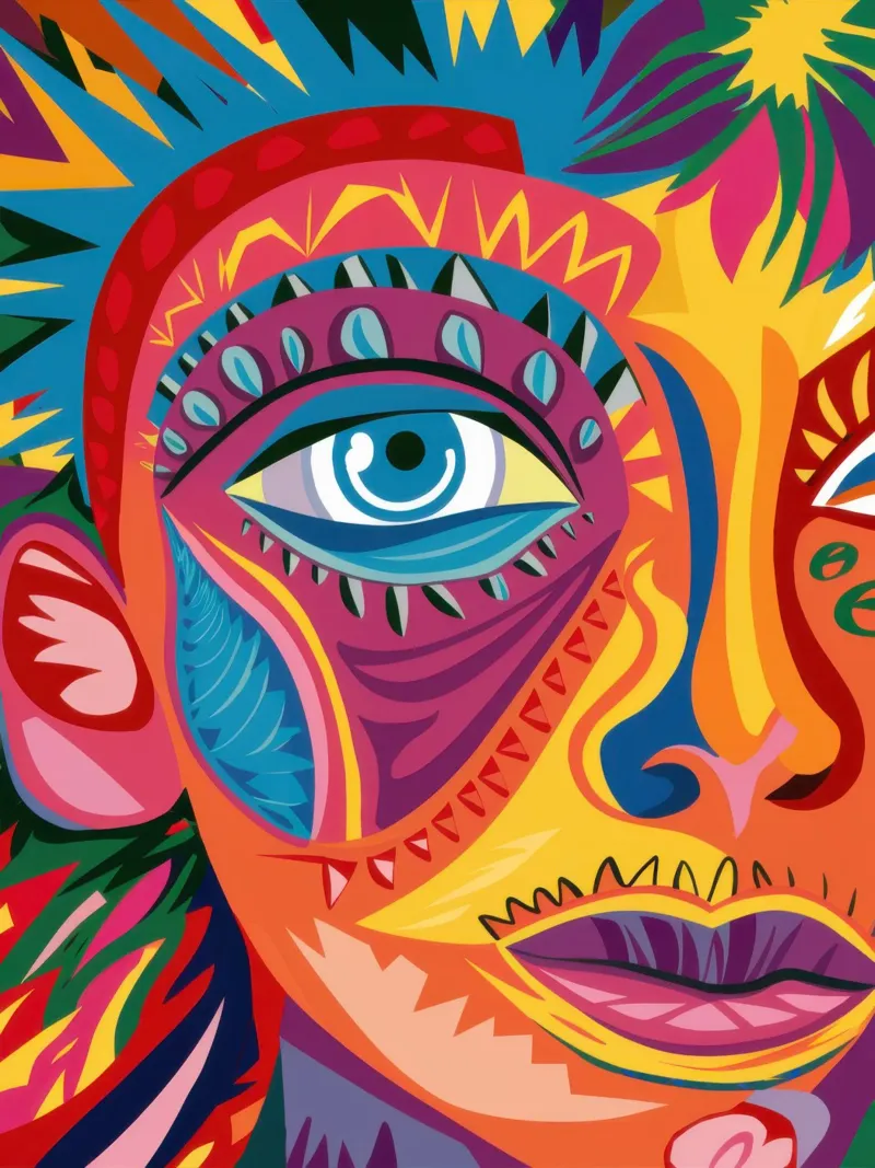 Psychedelische zielsontbranding hahnemühle van Veil Maya