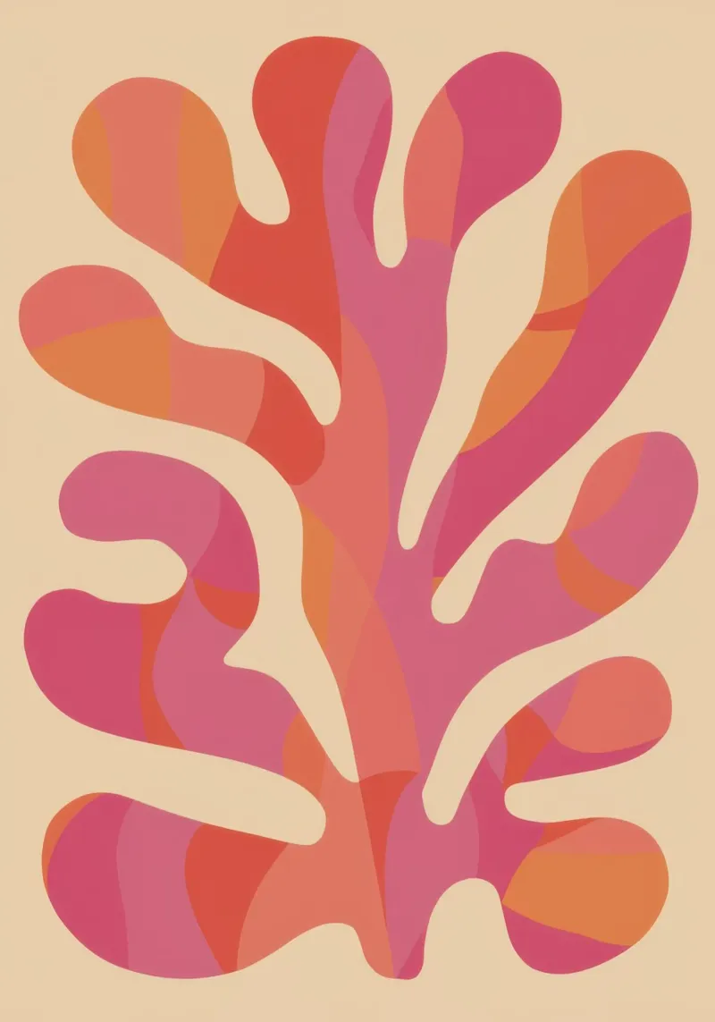 Koraalrif abstractie canvas van Veil Maya