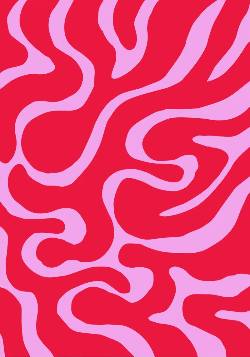 Psychedelic Red and Pink Abstract Wave Pattern canvas by The Art Club