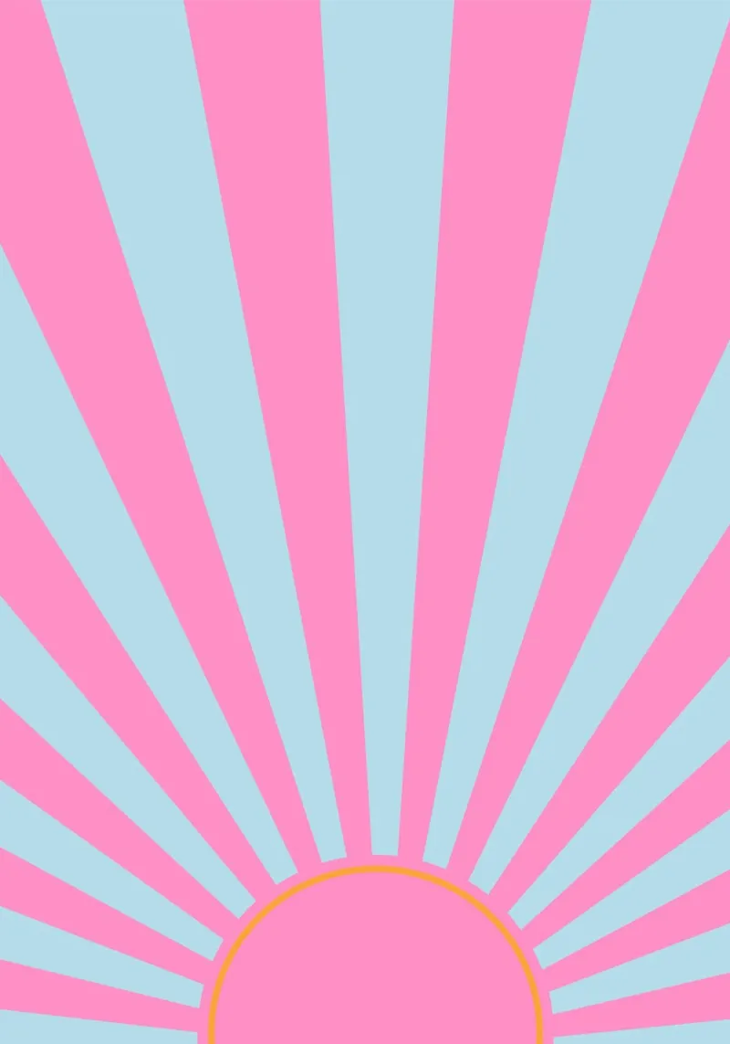 Design pastello retrò dell'alba in rosa e blu pellicola backlit da The Art Club