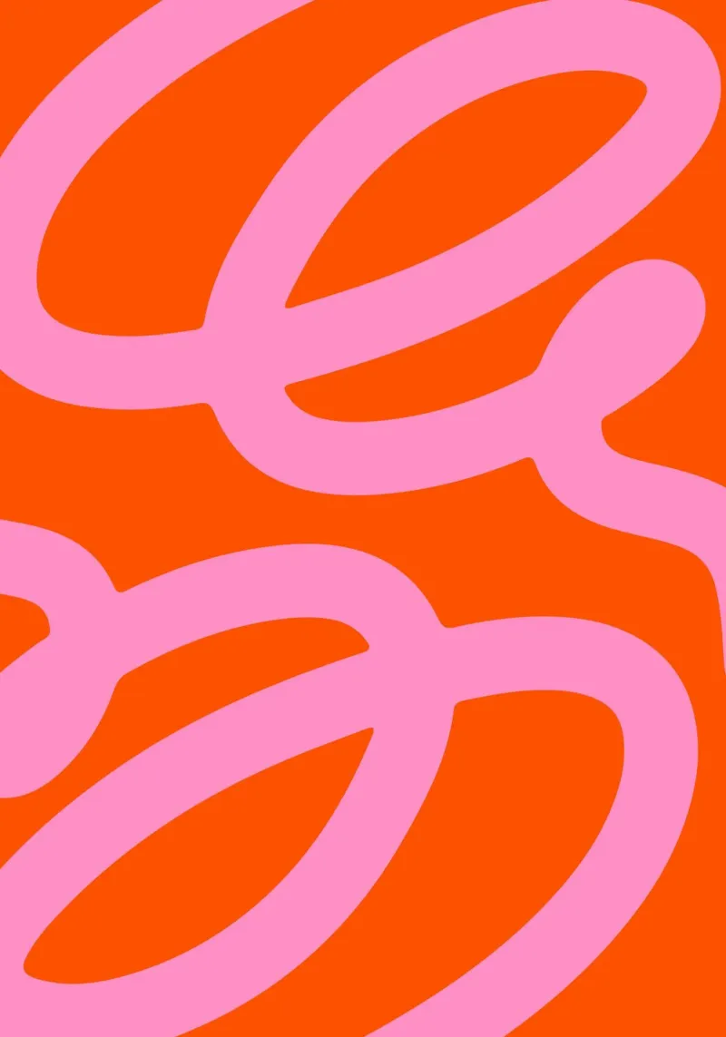 Bold Abstract Scribble Design in Pink and Orange canvas by The Art Club