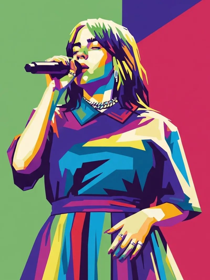 Billie Eilish trending alluminio dibond da Hantamrata