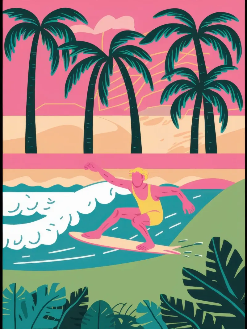 Surf pastello retrò carta hahnemühle da Prism Ritual