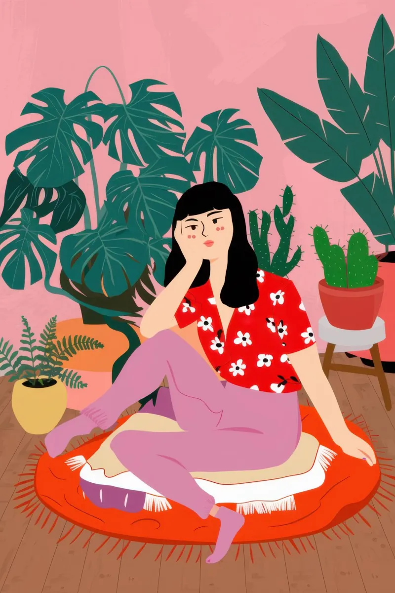 Red Polka Dot Repose canvas by Veil Maya