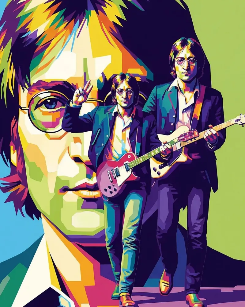 John Lennon WPAP art style pellicola backlit da Hantamrata