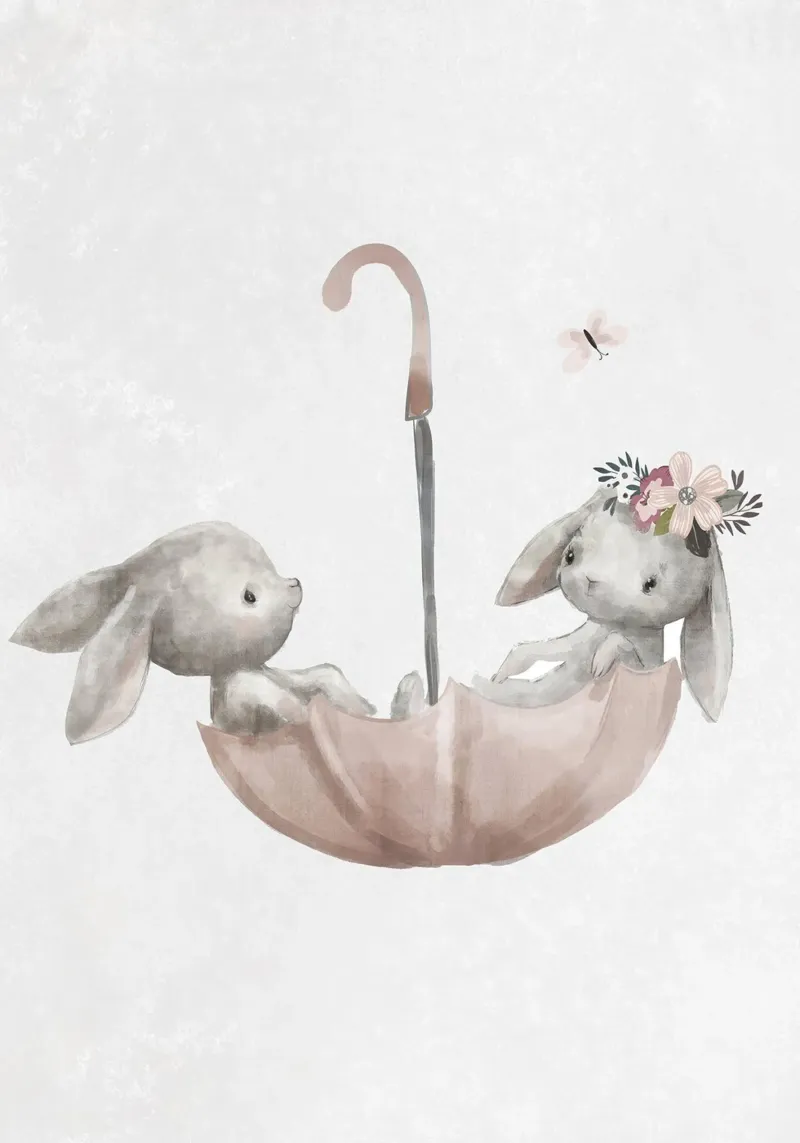 Rabbits Umbrella Poster backlit film by muench benjamin