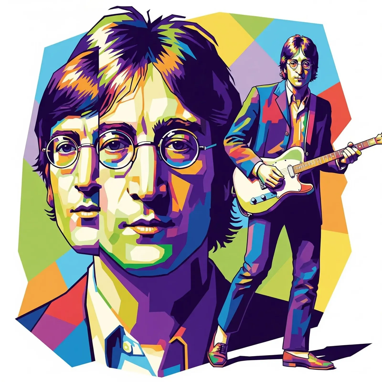 John Lennon art pellicola backlit da Hantamrata