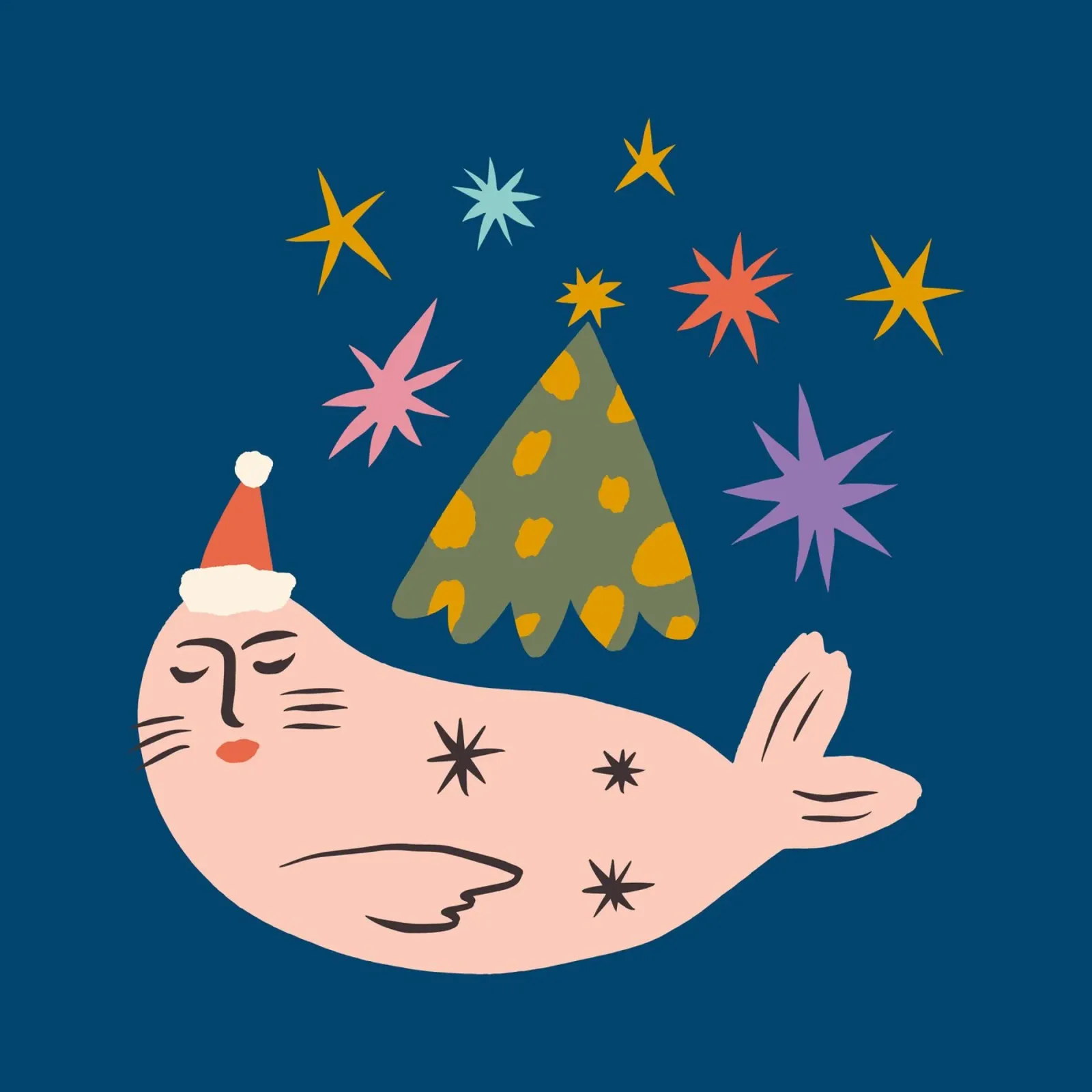 Happy Christmas No 21 tela con Cornice a cassetta da treechild