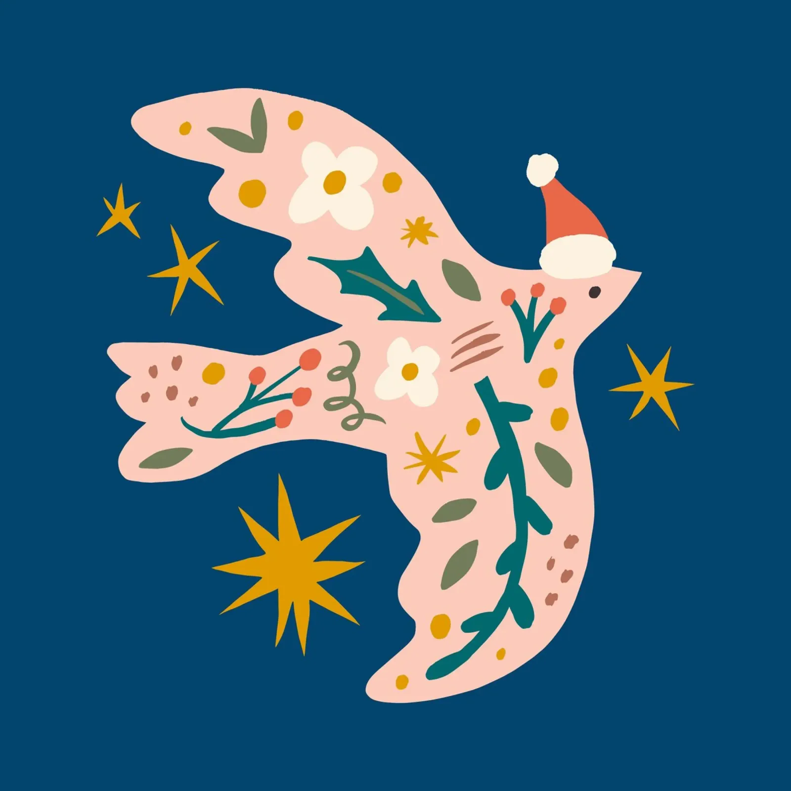 Happy Christmas No 28 poster con telaio in legno da treechild