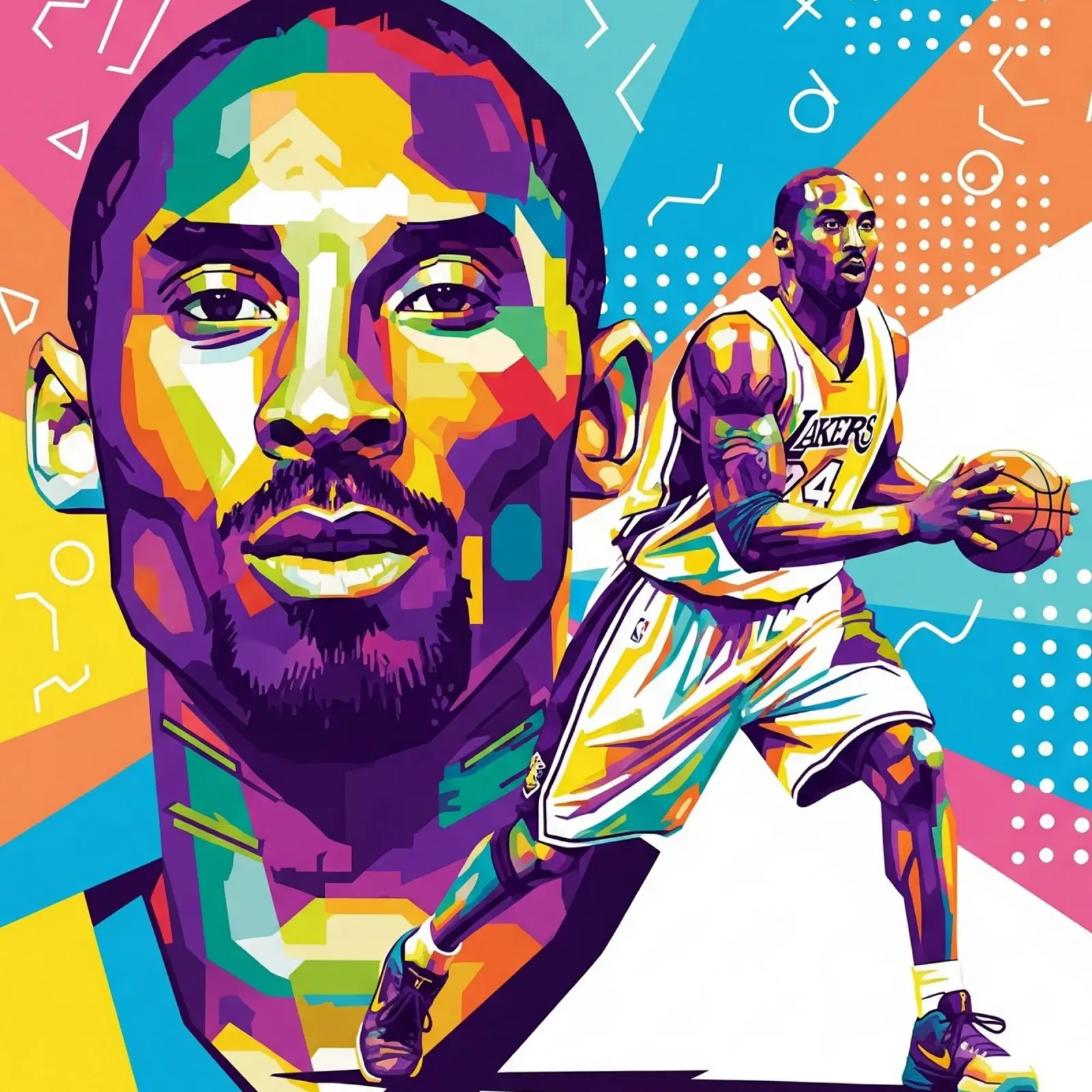 Kobe Bryant-WPAP art 2 carta hahnemühle da Hantamrata
