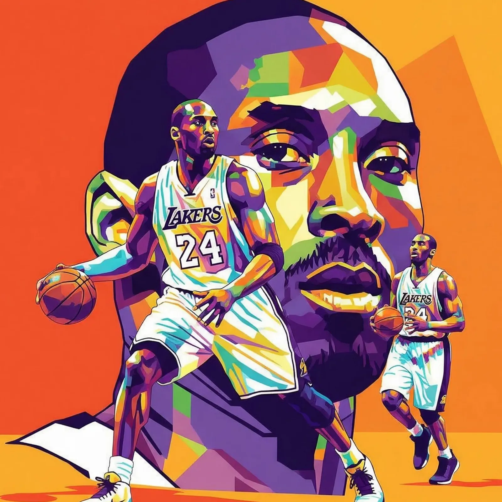 Kobe Bryant-WPAP art 4 alluminio dibond da Hantamrata