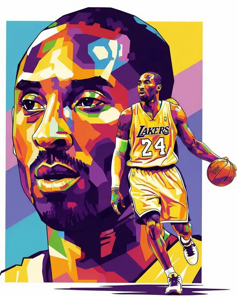 Kobe Bryant-WPAP art 6 carta hahnemühle da Hantamrata