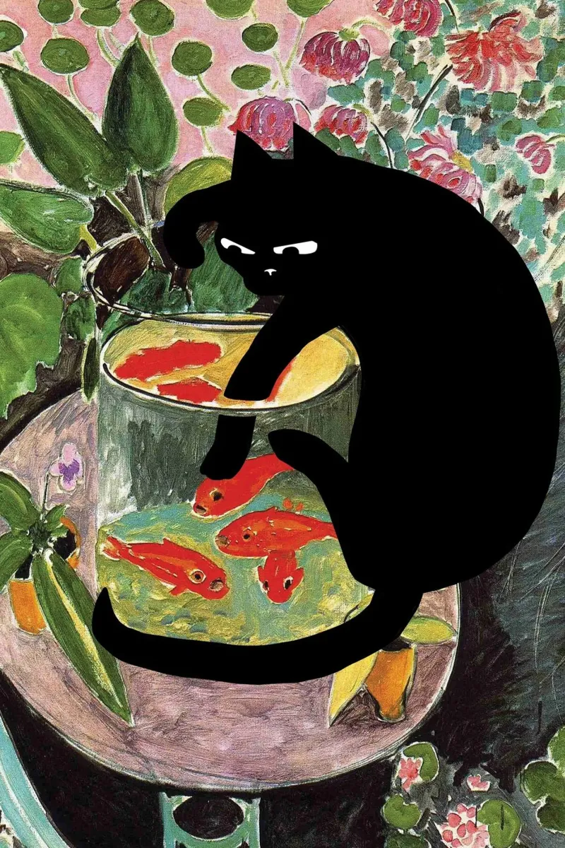 Goldfish And Cat plexiglass da robertmotoiart