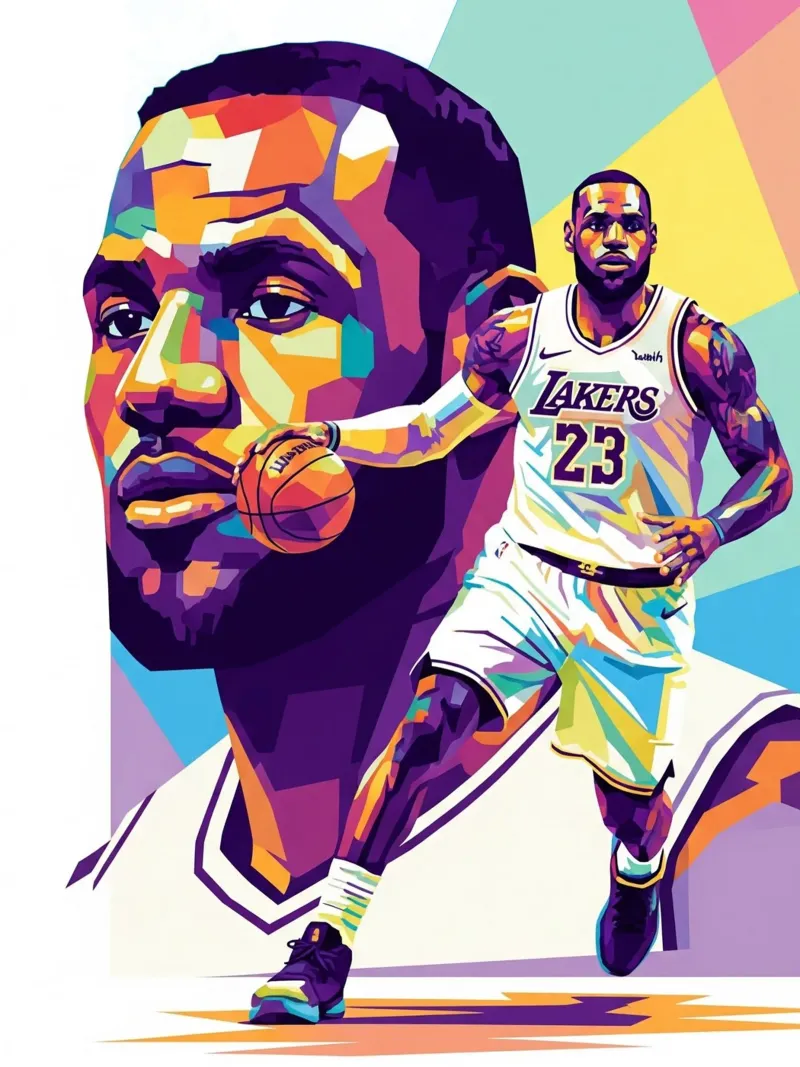 Lebron James-WPAP art style alluminio dibond da Hantamrata