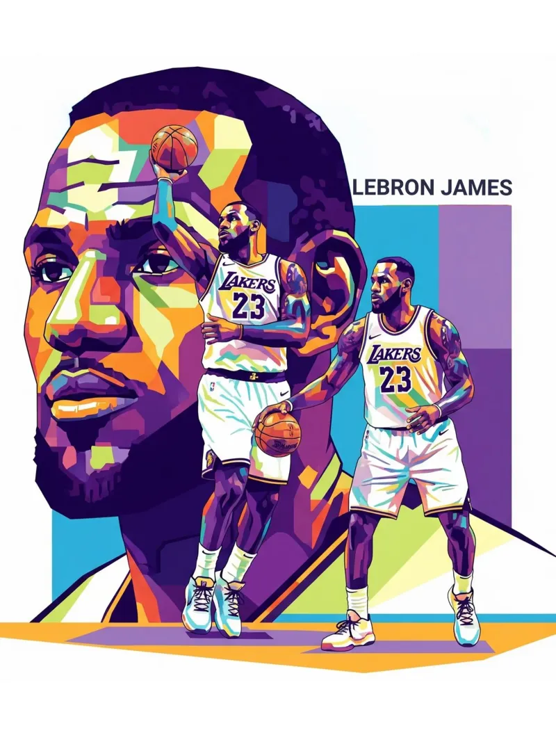 Lebron James-WPAP art style 2 pellicola backlit da Hantamrata