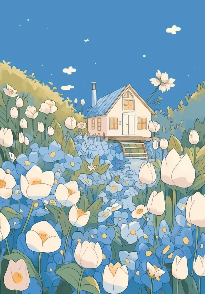pathway flowerbeds canvas by prindy