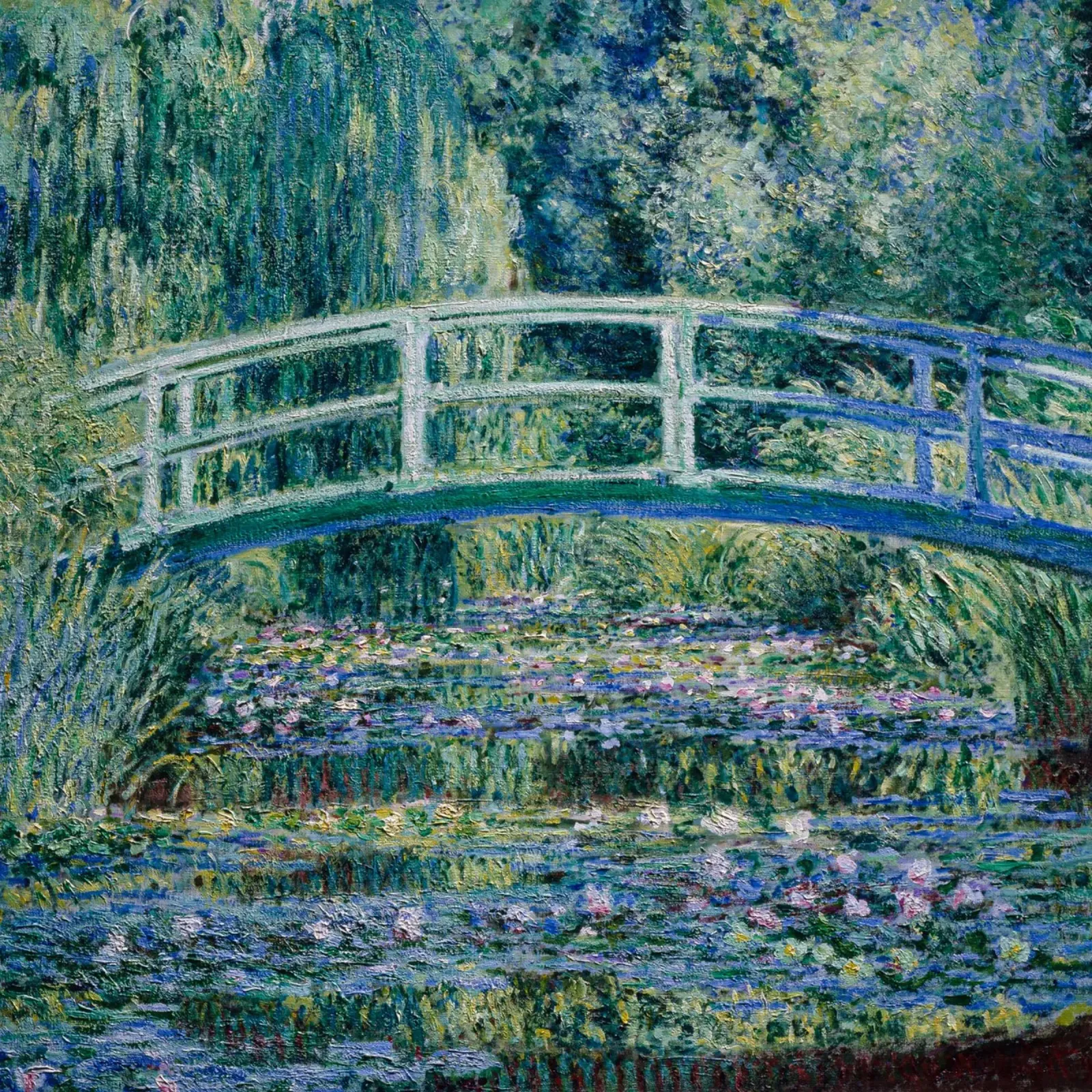 Bridge Over A Pond Of Water lilies carta hahnemühle da carolcrawofficialdesign