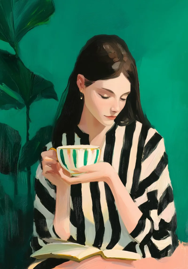 Tea, Leaf & Line Hahnemühle von Clara August