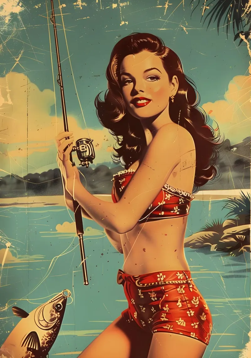 Pin-Up Revival alu-dibond by Artful Muse