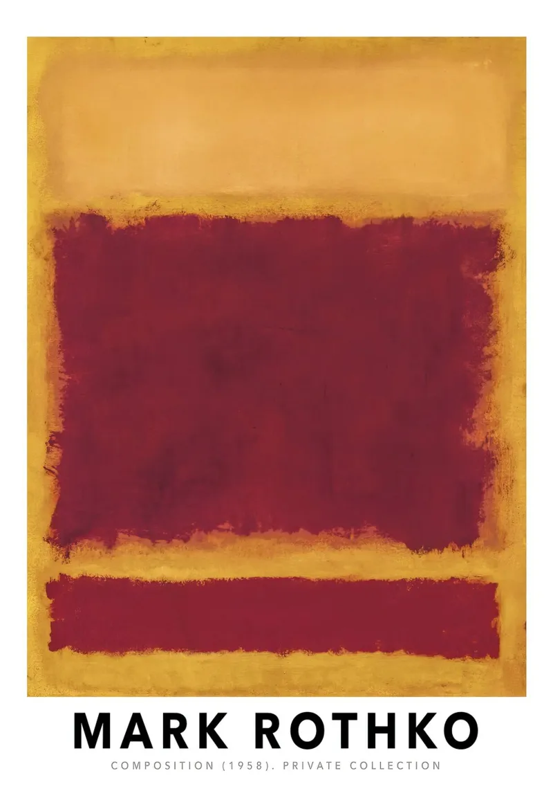 Mark Rothko Composizione 1958 Oro giallo rosso pellicola backlit da Lile Shop