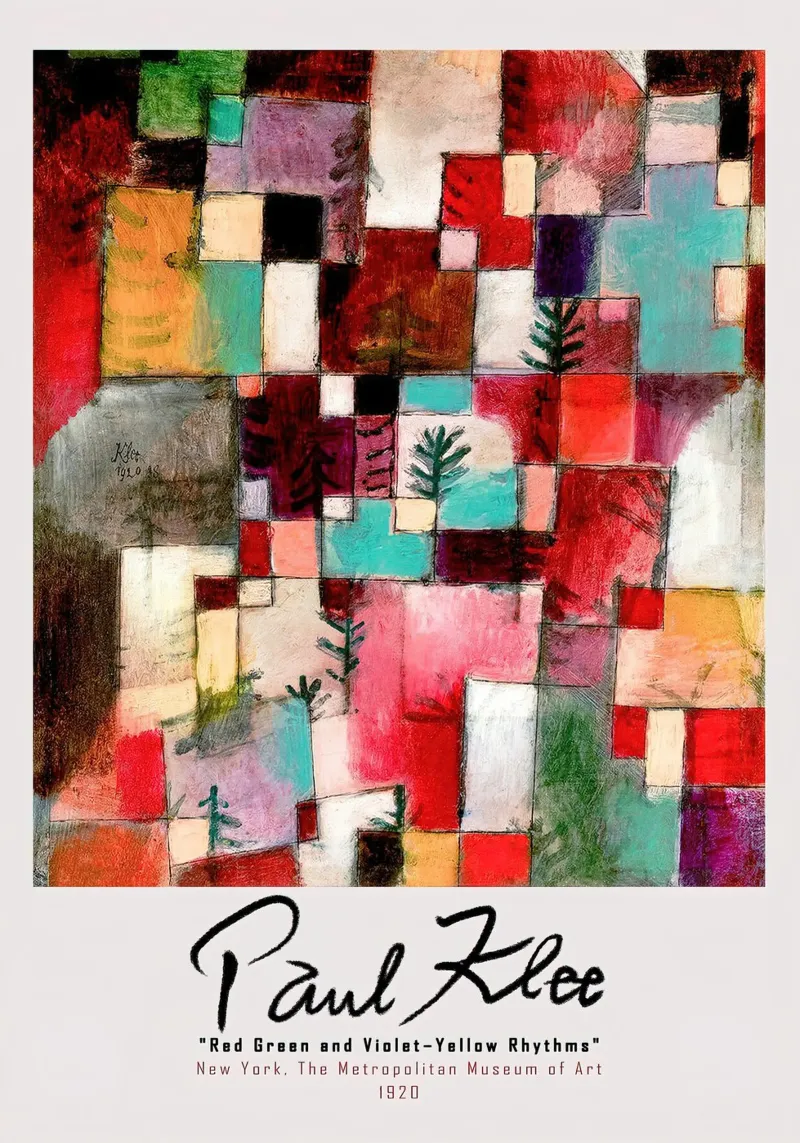 Paul Klee Rythmes rouge-vert-violet-jaune 1920 hahnemühle de Lile Shop